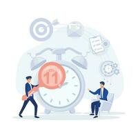 Businessman Talking Time Management Business Strategy Illustration, flat vector modern illustration