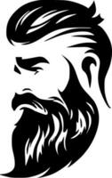 Beard, Black and White Vector illustration