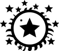 estrellas - negro y blanco aislado icono - vector ilustración