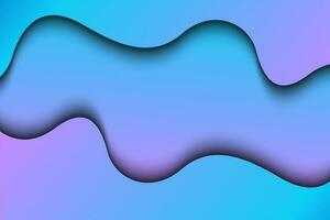 Abstract wave shape papercut blue gradient color background vector