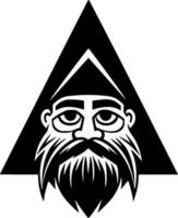Gnome - Black and White Isolated Icon - Vector illustration