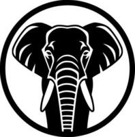 Elephant - Black and White Isolated Icon - Vector illustration