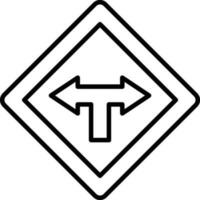Two way line icon vector