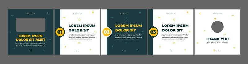 set of creative carousel templates for social media posts. social media template with green theme