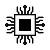 a chip icon in line style vector