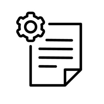 un datos Procesando icono en línea estilo vector