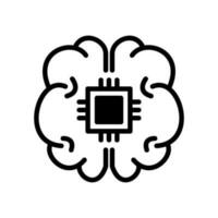 an artificial intelligence icon in line style vector