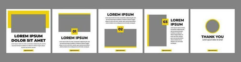 Simple carousel layout template for social media posts. yellow theme social media template vector