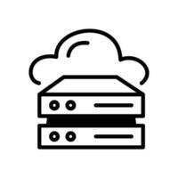 a cloud server icon in line style vector