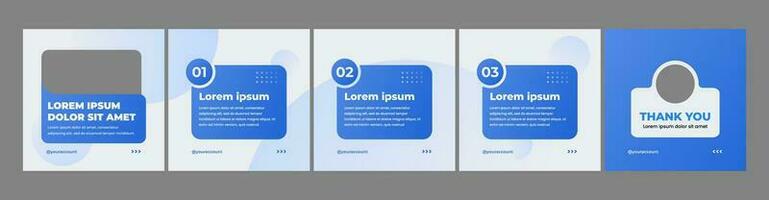 Simple carousel layout template for social media posts. gradient blue theme social media template vector