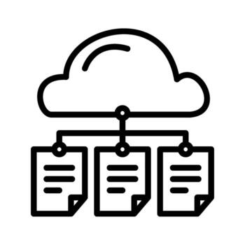 a cloud data icon in line style vector