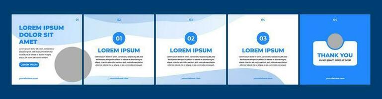 Carousel or microblog slide template for social media posts. social media template with light blue color theme vector