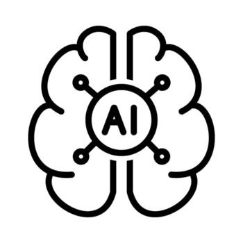 un artificial inteligencia icono en línea estilo vector