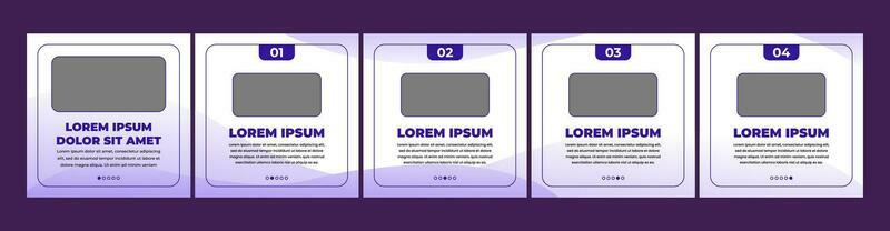 set of creative carousel or microblog templates for social media posts. social media template with light purple gradation theme