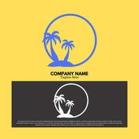 Palm tree logo vector design illustration, brand identity emblem