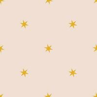 Seamless pattern with yellow stars on light pink background vector