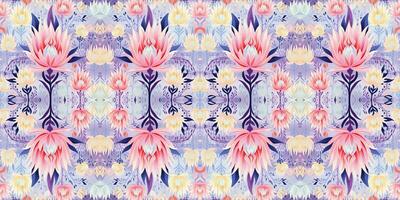 Seamless batik pattern, Seamless floral batik pattern, and Seamless motif pattern resemble ethnic boho, Aztec, and ikat styles. designed for use in satin, wallpaper, fabric, curtain, carpet, Batik vector