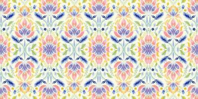 Seamless batik pattern, Seamless floral batik pattern, and Seamless motif pattern resemble ethnic boho, Aztec, and ikat styles. designed for use in satin, wallpaper, fabric, curtain, carpet, Batik vector