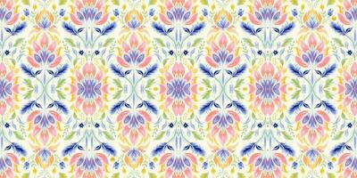 Seamless batik pattern, Seamless floral batik pattern, and Seamless motif pattern resemble ethnic boho, Aztec, and ikat styles. designed for use in satin, wallpaper, fabric, curtain, carpet, Batik vector