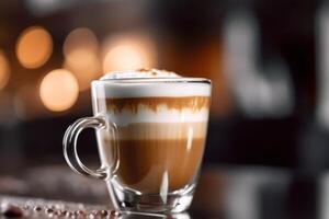 valores foto de cerca arriba un taza macchiato comida fotografía generativo ai