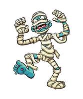 Illustration of a cartoon mummy attempting to walk vector