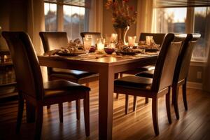 stock photo of professional catalog image with full dining room table photography