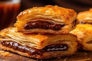 choco puff pastry photography photo