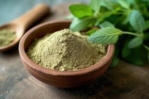 stock photo of oregano powder on the kitchen flat lay photography