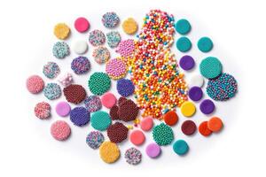 Sprinkles isolated white background professional food photography AI Generated photo