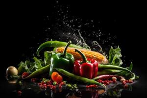 a commercial realistic photo of a fresh vegetables photography