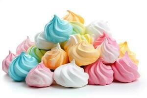 stock photo of meringue cookies isolated white background professional food photography ai generated