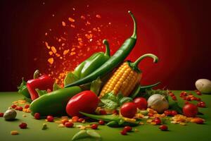 a commercial realistic photo of a fresh vegetables photography