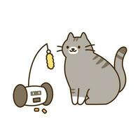 Cute cat. Automatic feed toy. vector