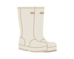 Rain day. A pair of rubber boots. Simple illustration in flat design style. vector