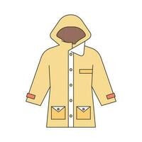 Rainy Day. yellow raincoat. Simple illustration with outlines. vector