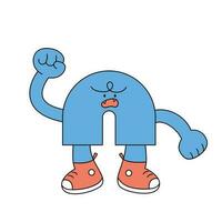 Cute shape character. The arch figure is angry. vector