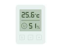 Rain day. Digital thermometer and hygrometer. Simple illustration in flat design style. vector