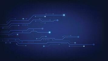 Hi tech digital circuit board. AI pad and electrical lines connected on blue lighting background. futuristic technology design element concept vector