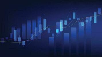 finance statistics background. candlesticks chart on dark screen. stock market and business investment concept vector