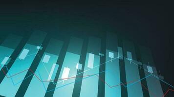 economy situation concept. Financial business statistics with bar graph and candlestick chart show stock market price and currency exchange on green background vector