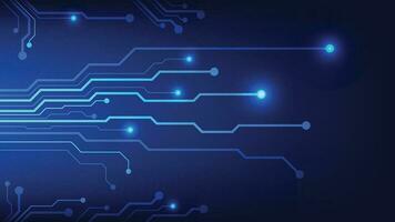 Hi tech digital circuit board. AI pad and electrical lines connected on blue lighting background. futuristic technology design element concept vector