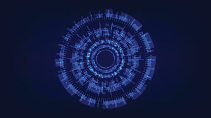 Hi tech circle digital HUD screen for modern graphic design. futuristic technology background concept