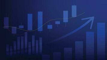 finance statistics background. candlesticks chart on dark screen. stock market and business investment concept vector