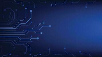 Hi tech digital circuit board. AI pad and electrical lines connected on blue lighting background. futuristic technology design element concept vector