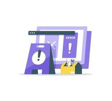 Landing page template of System Maintenance Illustration Concept,flat design icon vector illustration