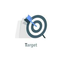 Financial target goal concept, idea of marketing business money earnings aim, strategy achievement, success targeting audience modern design image vector