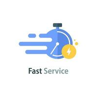 Fast or slow service, delivery delay concept, last minute stopwatch, limited time clock, deadline timer, last offer countdown vector