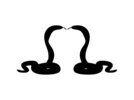 Silhouette of the Pair of the Cobra Snake for Logo, Pictogram, Website or Graphic Design Element. Vector Illustration