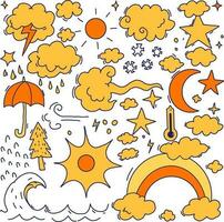 weather doodle hand drawn vector