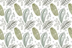 random leafs seamless pattern hand drawn vector